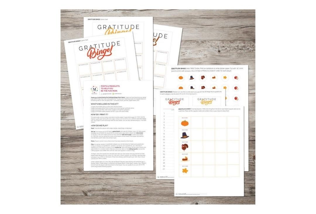 Thanksgiving Gratitude bingo game