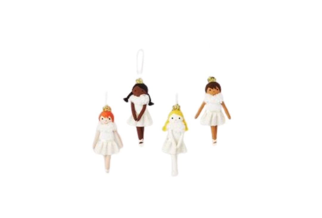 4pk Angel Ballerina Girl Christmas Tree Ornament - Wondershop™