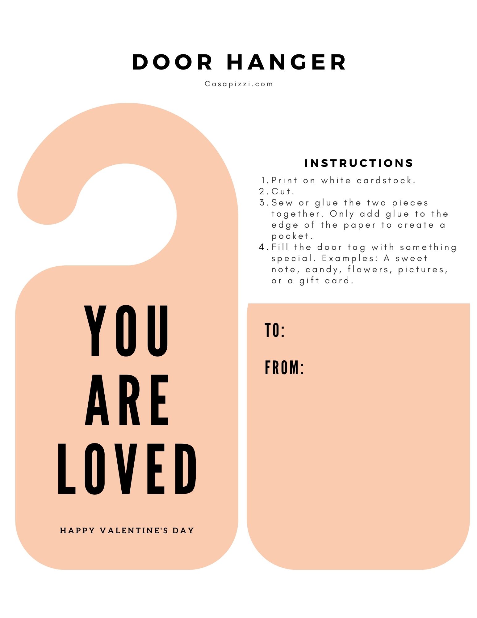 Valentine's Day Door Hanger | You Are loved