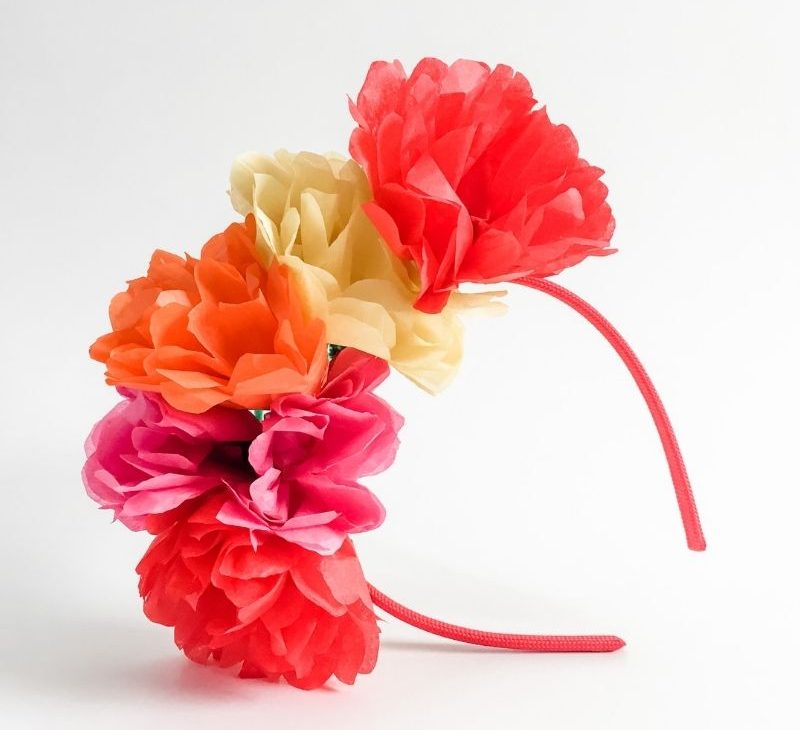 How to make Flower Headbands with tissue paper