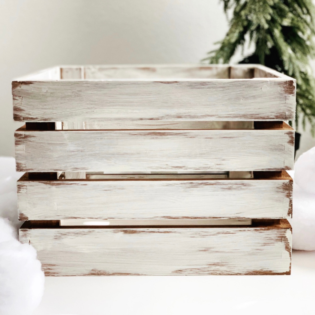 How to Paint a Wood Crate for Winter Decor