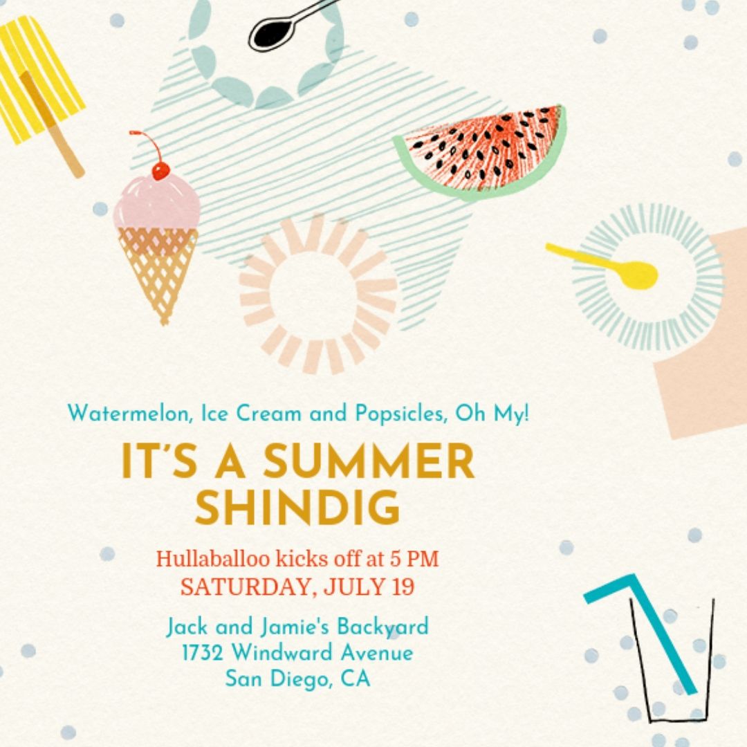 Summer invitation from evite. | Fiestanosiesta.com