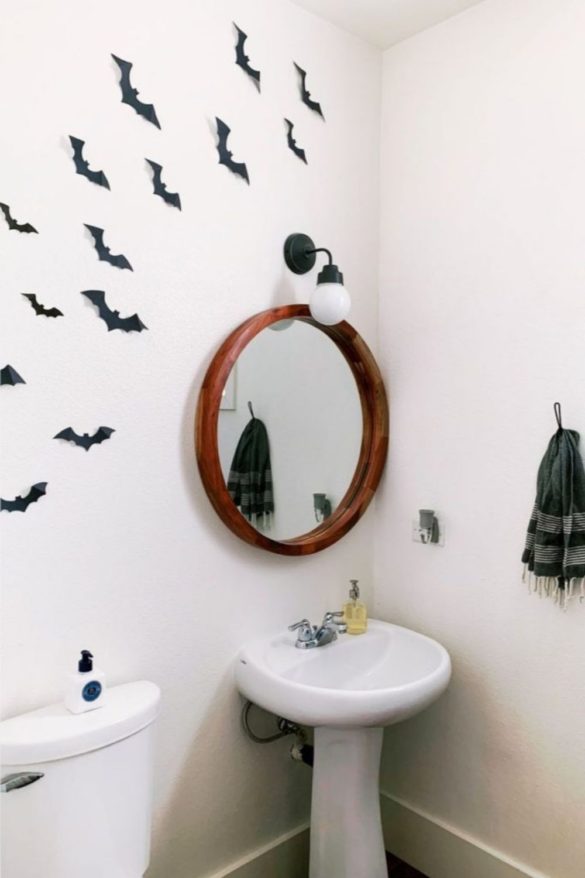 simple black and white halloween decor