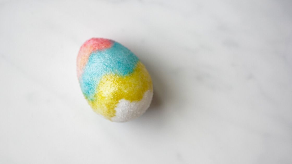 Sugar covered plastic easter eggs - DIY craft activity for Easter