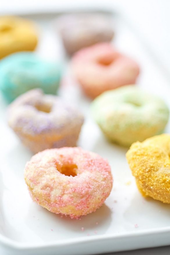 Colorful mini sugar donut recipe - gluten-free