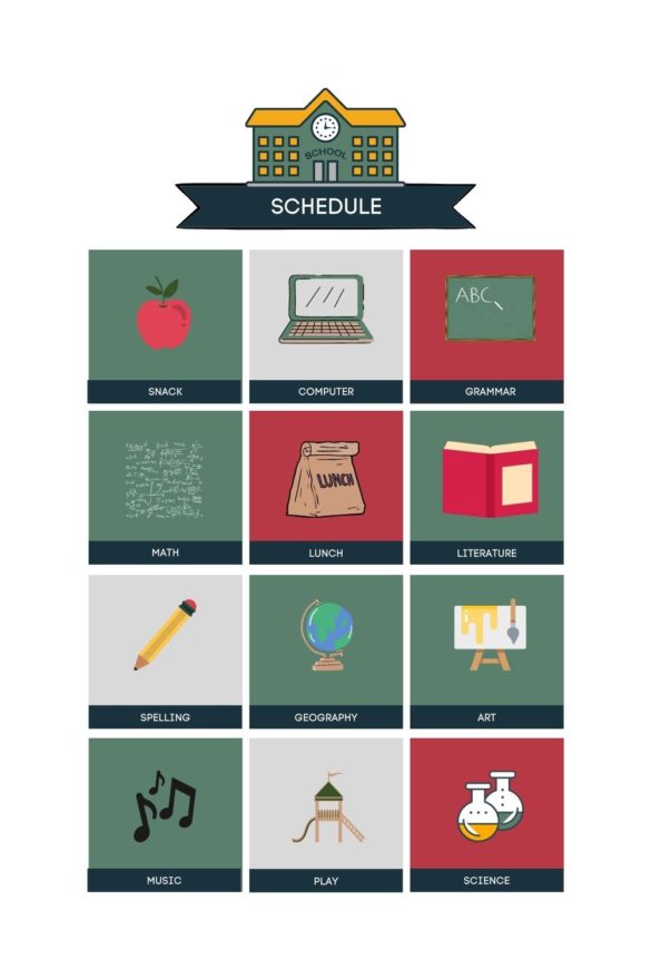 Download this editable homeschool schedule for little kids. - Free