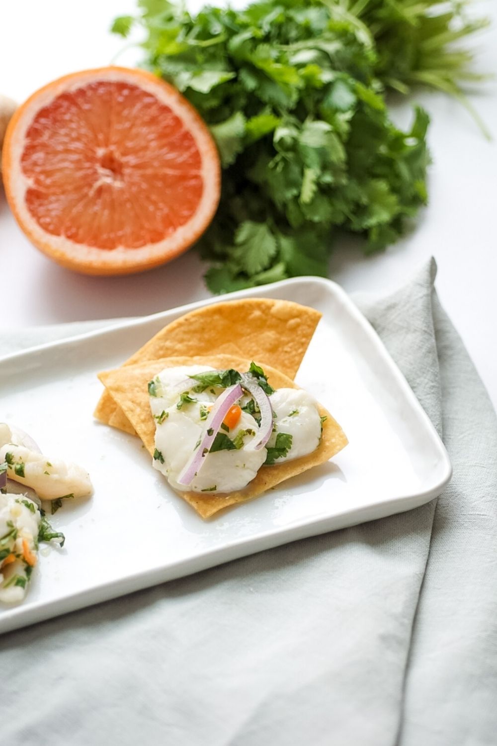 Scallop ceviche recipe with grapefruit and habanero peppers.