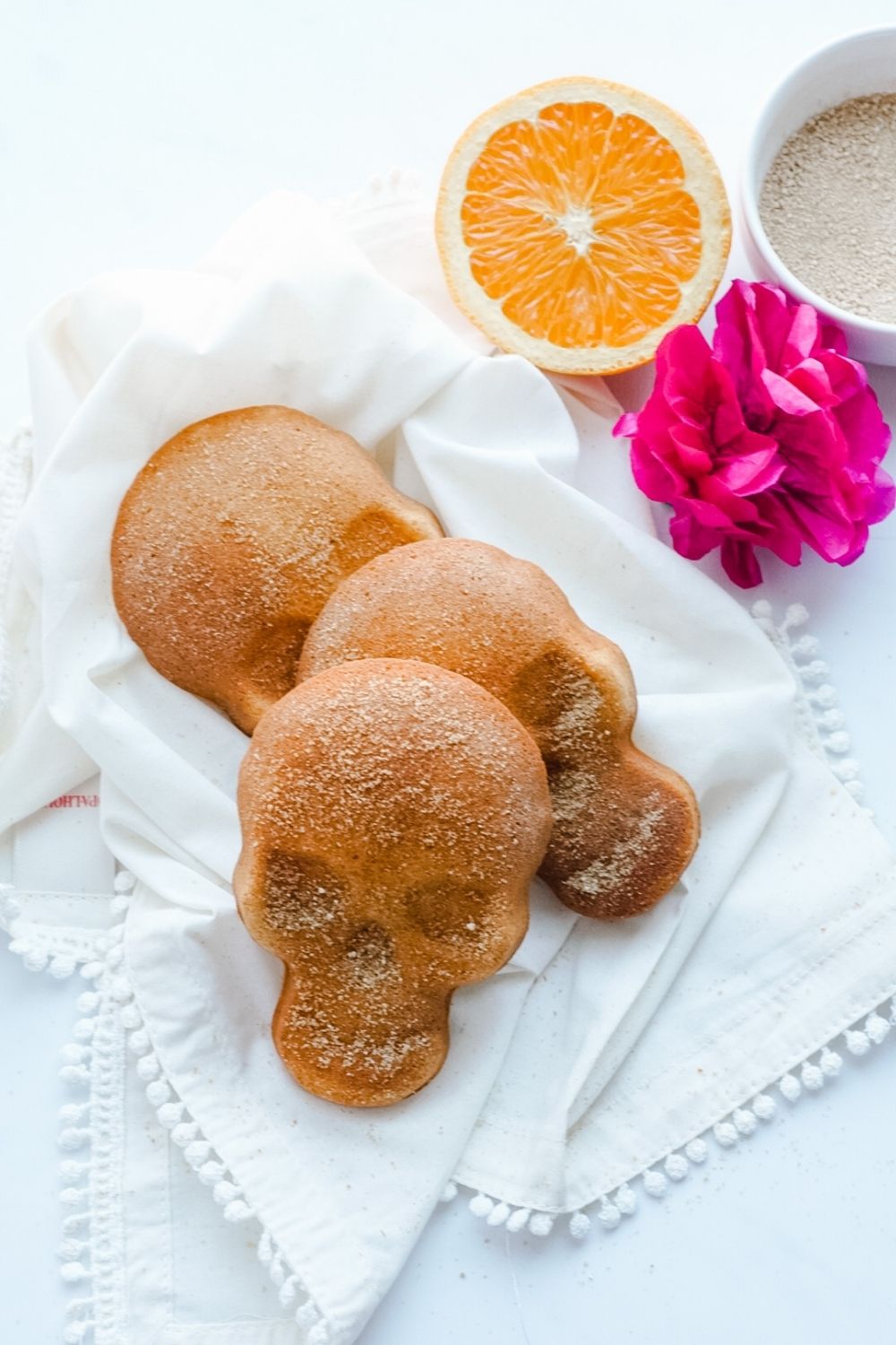 Delicious Paleo Day of the Day Bread skulls. Pan de Muerto Paleo.