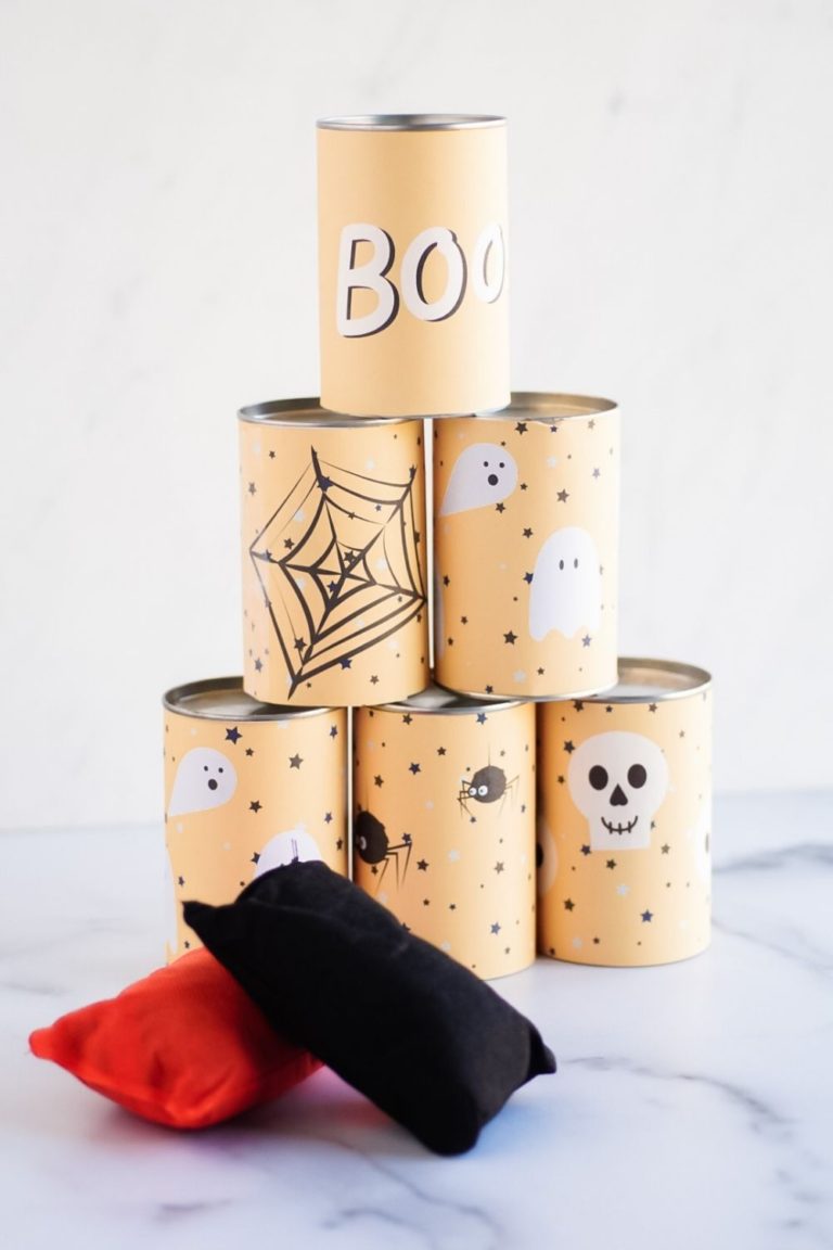 Halloween tin can game - free printable