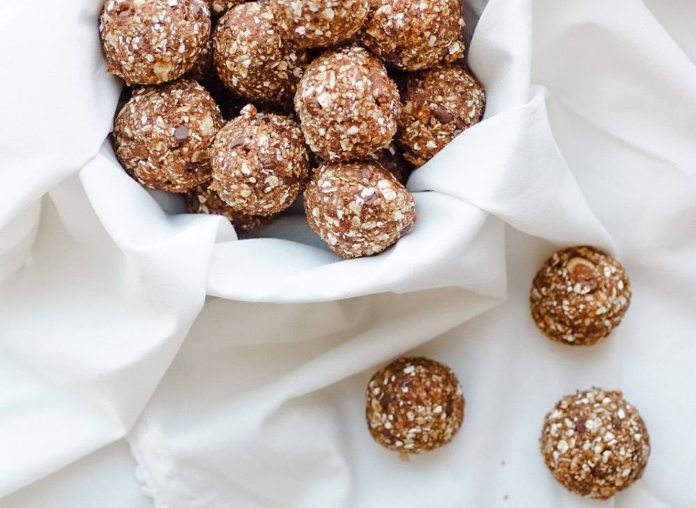 Oatmeal Chocolate Chip, and Cinnamon Date Balls