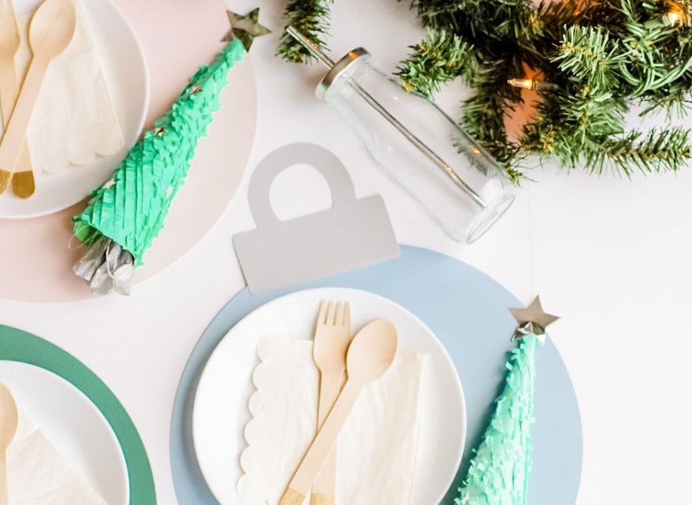 DIY Colorful Christmas Ornament Placemats