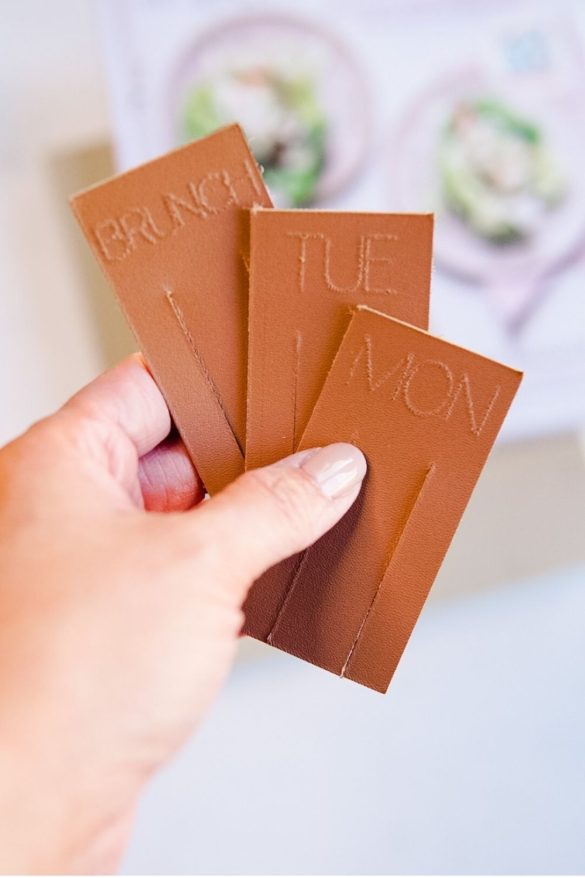 DIY Leather Bookmarks for Cookbooks and Meal Planning