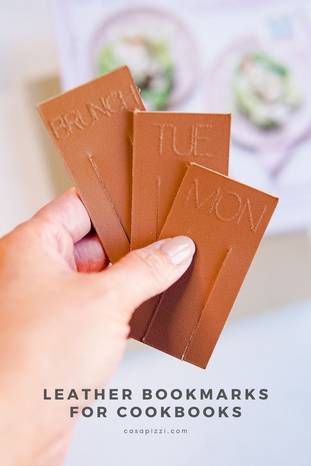 DIY Leather Bookmarks for Cookbooks and Meal Planning